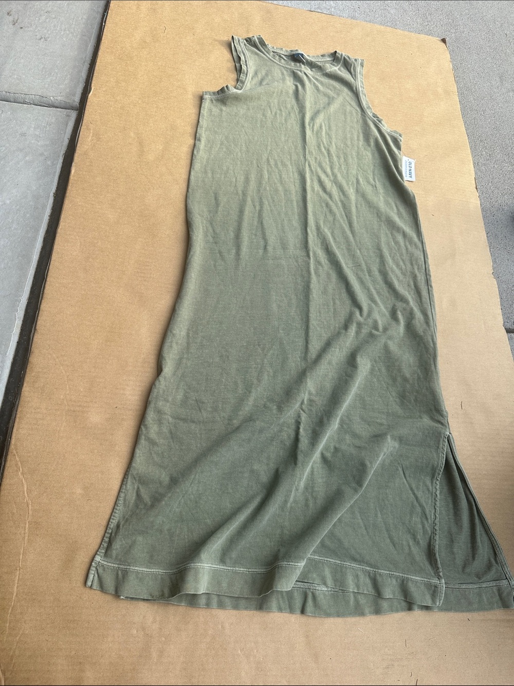 Old Navy Olive Green Sleeveless Midi Dress